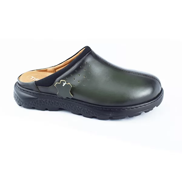 Sabot pour homme medicale  R400 vert cuir..........  sandale médicale femme confortable Maroc